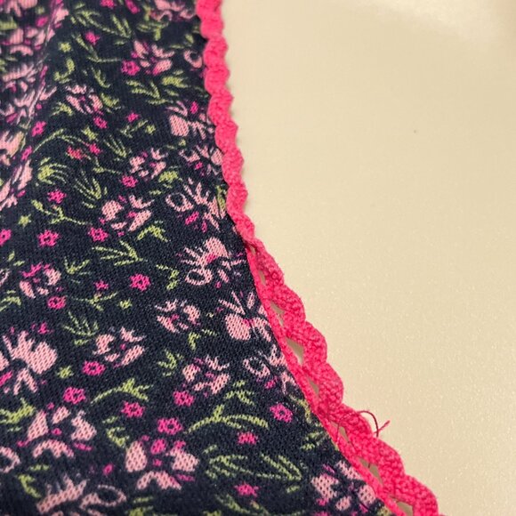 Old Navy Womens Y2K Top Size M Floral Mesh Dark Cottagecore Soft Girl Kawaii - Picture 7 of 8